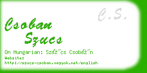 csoban szucs business card